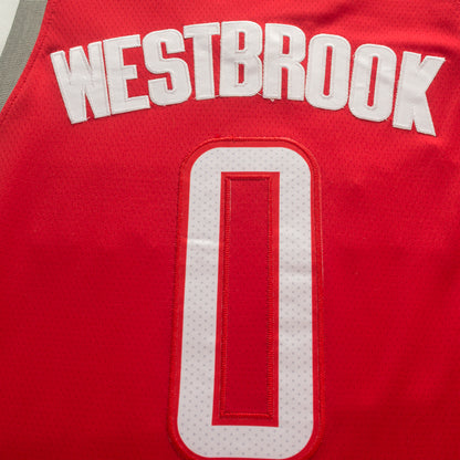 Men's Houston Rockets Russell Westbrook #0 Red Classics Swingman Jersey1