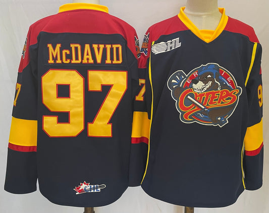 Men's Erie Otters Connor McDavid #97 Black Player Jersey