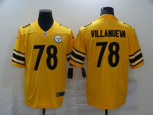 Men's Pittsburgh Steelers Alejandro Villanueva #78 Gold Inverted Team Game Jersey1