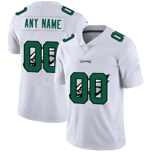 Custom1 Philadelphia Eagles White Team Big Logo Vapor Untouchable Limited Jersey1 Stitched American Football Jerseys