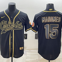 Men's Kansas City Chiefs Patrick Mahomes #15 Black Player Jersey1 Joint Edition