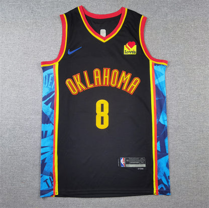 Men's Oklahoma City Thunder Jalen Williams #8 Black 2024/25 Swingman Player Jersey1 - City Edition