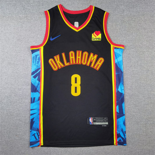 Men's Oklahoma City Thunder Jalen Williams #8 Black 2024/25 Swingman Player Jersey1 - City Edition