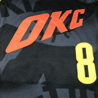 Men's Oklahoma City Thunder Jalen Williams #8 Black 2023/24 Swingman Jersey1 - City Edition