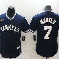 Men's New York Yankees Mickey Mantle #7 Navy Stitched Jersey1