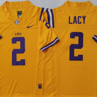 Men's LSU Tigers Kyren Lacy #2 Yellow Player Jersey