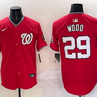 Men's Washington Nationals James Wood #29 Red Replica Player Jersey