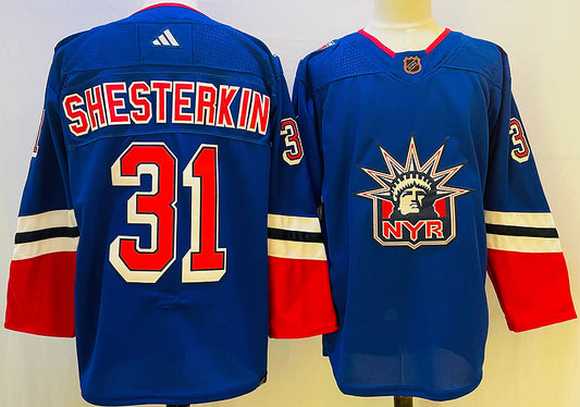 Men's New York Rangers Igor Shesterkin #31 Blue Game Jersey1