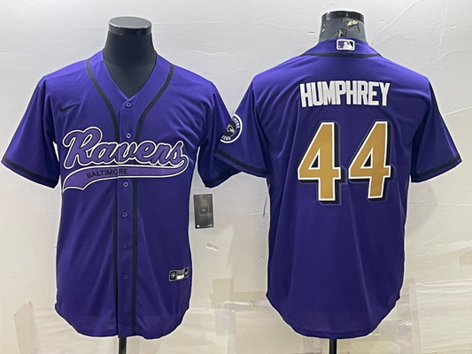 Men's Baltimore Ravens Marlon Humphrey #44 Purple Player Jersey1 Joint Edition