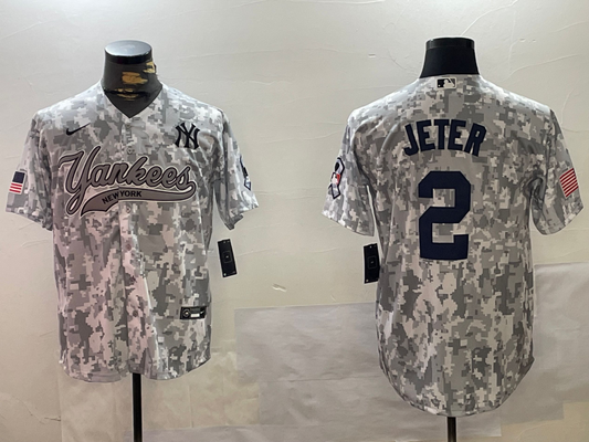 Men's New York Yankees Derek Jeter #2 Arctic Camo 2024 Salute to Service Limited Jersey1
