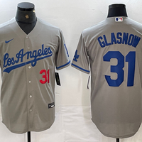 Men's Los Angeles Dodgers Tyler Glasnow #31 Gray Game Jersey1