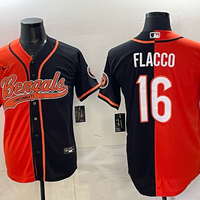 Men's Cincinnati Bengals Joe Flacco #16 Orange/Black Team Game Jersey