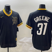 Men's Detroit Tigers Riley Greene #31 Black Replica Player Jersey1