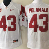 Men's USC Trojans Troy Polamalu #43 White Player Game Jersey