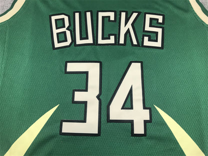 Men's Milwaukee Bucks Giannis Antetokounmpo #34 Green Swingman Jersey1