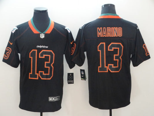 Men's Miami Dolphins Dan Marino #13 Black Team Game Jersey1