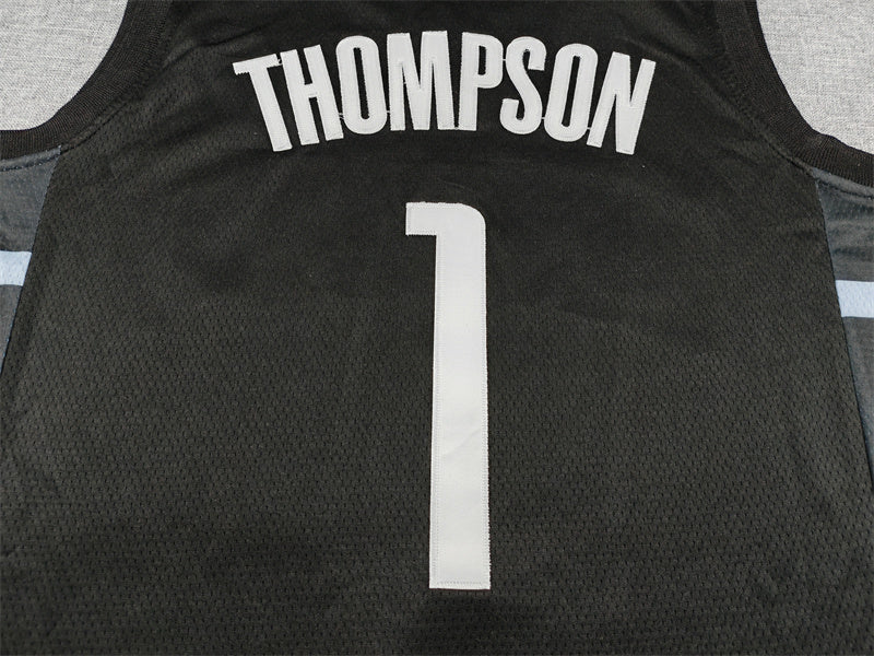 Men's Houston Rockets Amen Thompson #1 Black Swingman Jersey - Statement Edition
