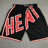 Men's Miami Heat Big Face Black Basketball Shorts1