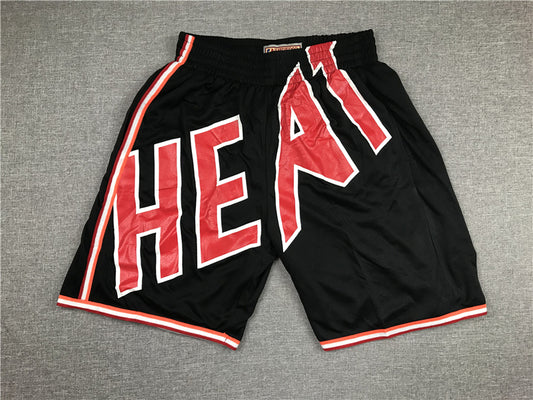Men's Miami Heat Big Face Black Basketball Shorts1