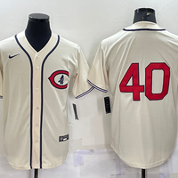 Men's Chicago Cubs Rich Harden #40 Cream Player Name Jersey1