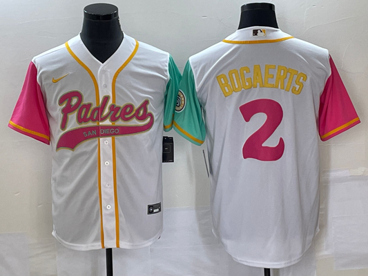 Men's San Diego Padres Xander Bogaerts #2 White City Connect Replica Player Jersey1 Joint Edition