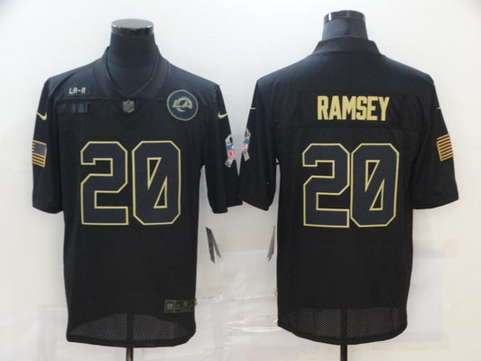 Men's Los Angeles Rams Jalen Ramsey #20 Black Game Player Jersey1