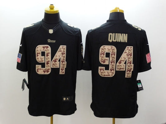 Men's Los Angeles Rams Robert Quinn #94 Black Player Game Jersey1