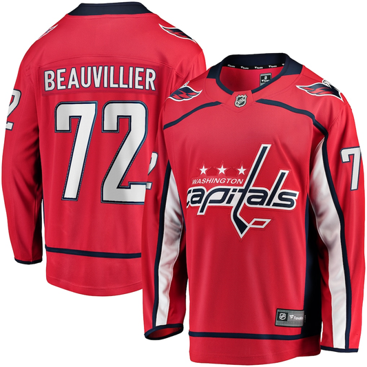 Men's Washington Capitals Anthony Beauvillier #72 Fanatics Red Home Breakaway Jersey