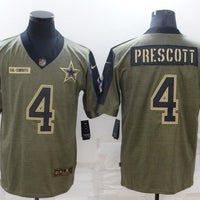 Men's Dallas Cowboys Dak Prescott #4 Brown Player Game Jersey1