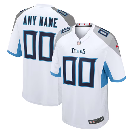 Custom Tennessee Titans White Game Jersey1
