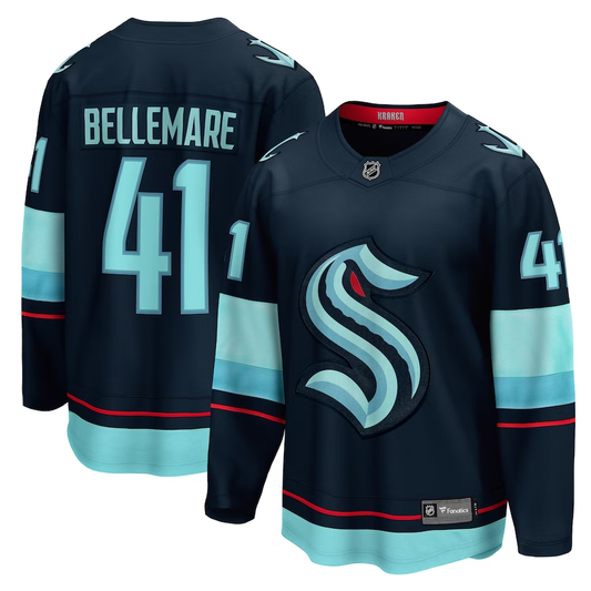Men's Seattle Kraken Pierre-Edouard Bellemare #41 Deep Sea Blue Home Breakaway Player Jersey1
