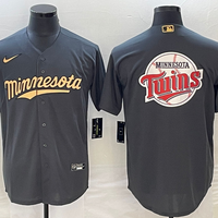 Men's Minnesota Twins Dark Grey Replica Player Jersey1