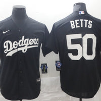 Men's Los Angeles Dodgers Mookie Betts #50 Black Replica Baseball Jersey1