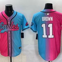 Men's Philadelphia Eagles A.J. Brown #11 Pink/Blue Game Jersey