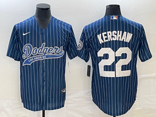 Men's Los Angeles Dodgers Clayton Kershaw #22 Blue Player Jersey1 Joint Edition