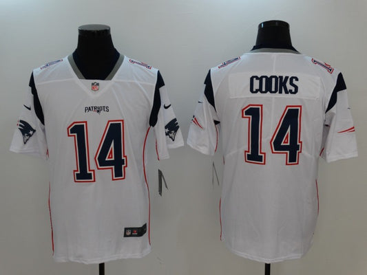 Men's New England Patriots Brandin Cooks #14 White Game Player Jersey1