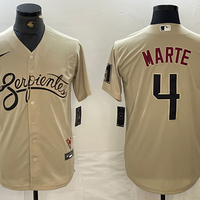 Men's Arizona Diamondbacks Ketel Marte #4 Beige Replica Baseball Jersey1