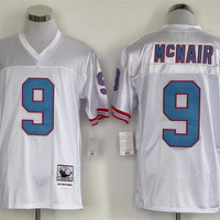 Men's Tennessee Oilers Steve McNair #9 White Legacy Replica Jersey1