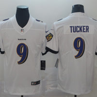 Men's Baltimore Ravens Justin Tucker #9 White Game Player Jersey1