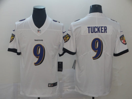 Men's Baltimore Ravens Justin Tucker #9 White Game Player Jersey1