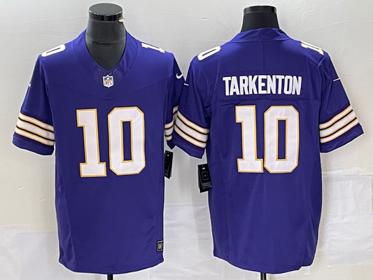 Men's Minnesota Vikings Fran Tarkenton #10 Purple Classic Player Jersey1