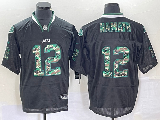 Men's New York Jets Joe Namath #12 Black Game Jersey1