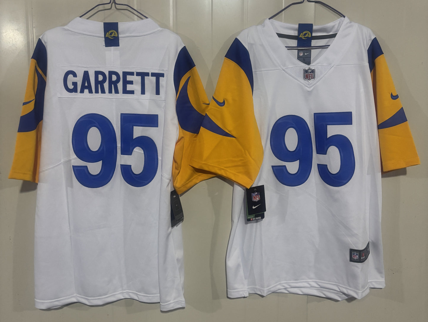 Men's Los Angeles Rams Myles Garrett #95 White Game Jersey