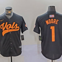Men's Tennessee Volunteers Christian Moore #1 Gray Game Jersey