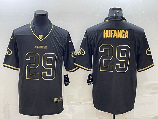 Men's San Francisco 49ers Talanoa Hufanga #29 Black Player Jersey1