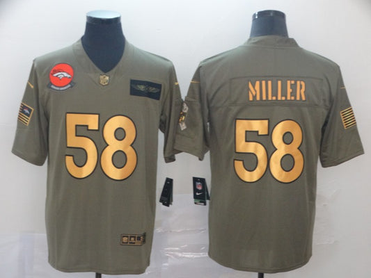 Men's Denver Broncos Von Miller #58 Brown Authentic Game Jersey1