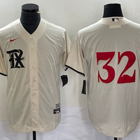 Men's Texas Rangers Josh Hamilton #32 Cream 2023 City Connect Replica Player Jersey1
