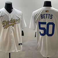 Men's Los Angeles Dodgers Mookie Betts White Player Game Jersey1
