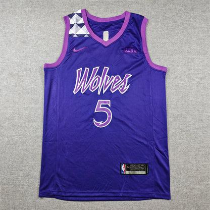 Men's Minnesota Timberwolves Anthony Edwards #5 Purple Swingman Jersey1