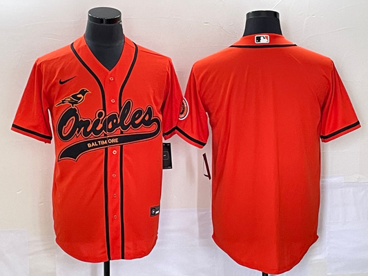 Men's Baltimore Orioles Orange Replica Blank Jersey1 Joint Edition